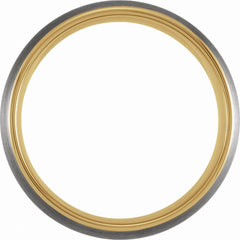 18K Yellow Gold PVD Tungsten 8mm Half Round Satin Finish Band