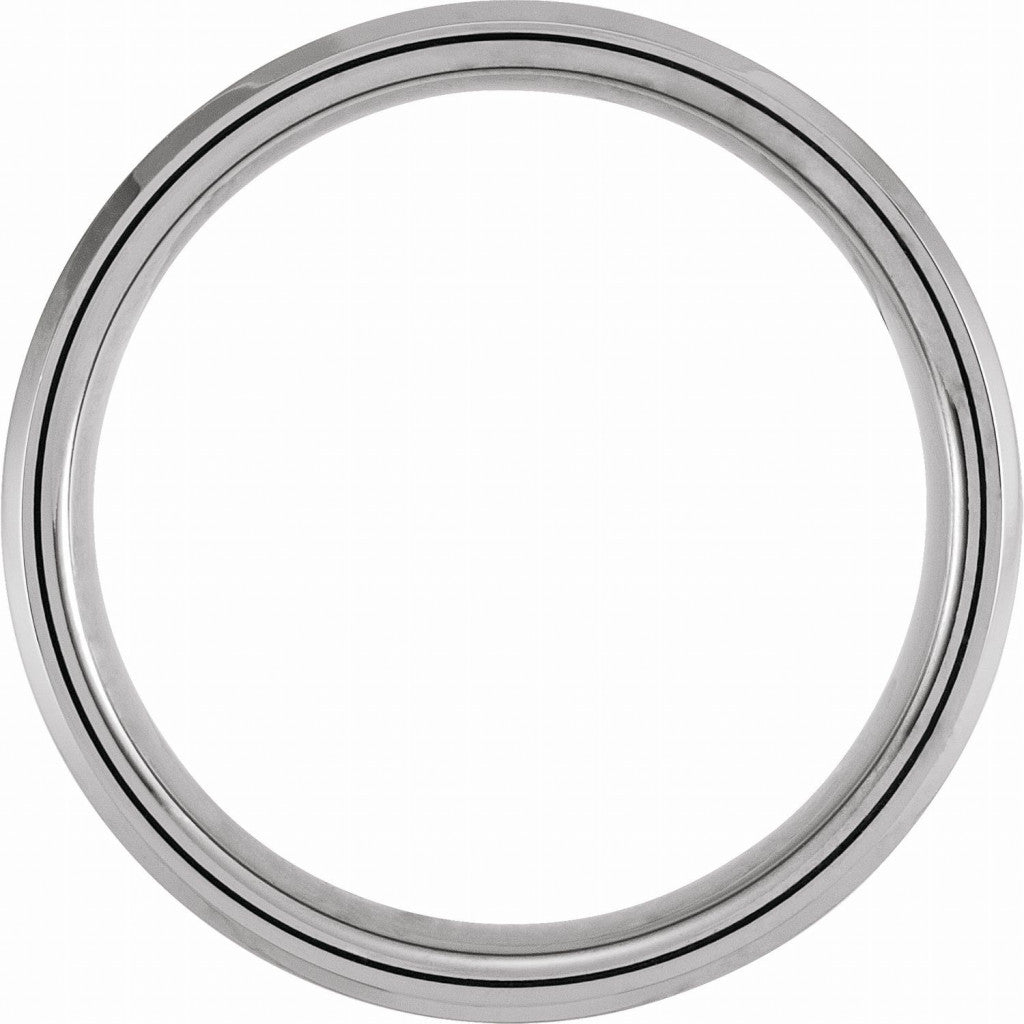 Tungsten 8mm Beveled-Edge Band with Inlay