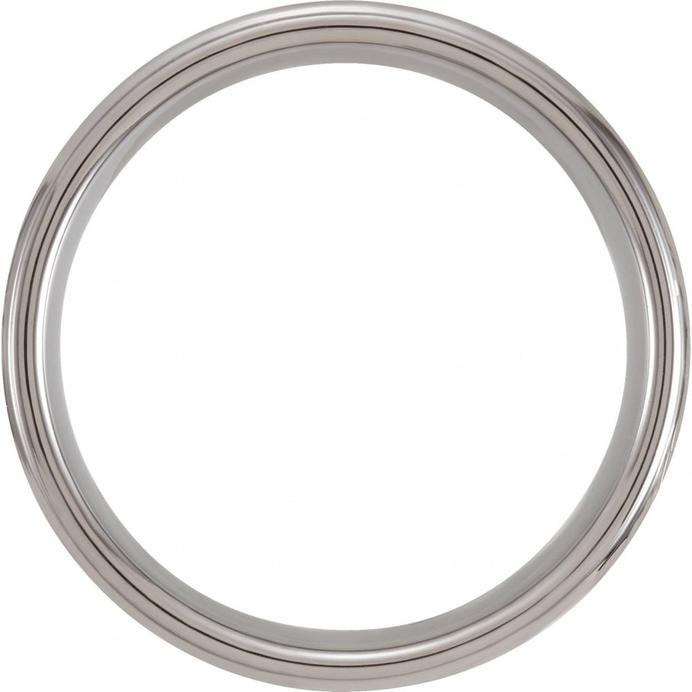 Tungsten 8mm Flat Edge Band with Mother of Pearl Inlay