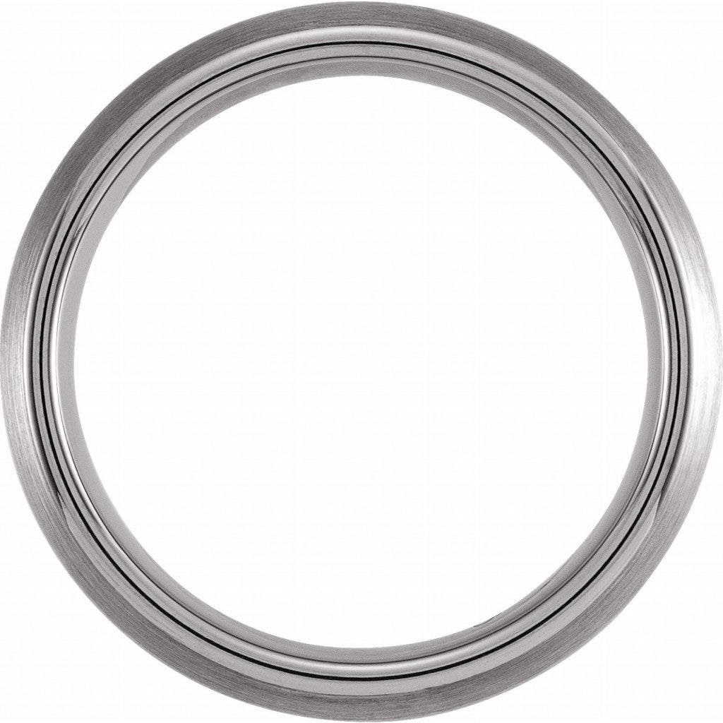 Tungsten and 18K Yellow Gold PVD 6mm Domed Band