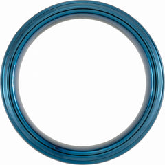 Blue PVD Tungsten 8mm Beveled-Edge Band