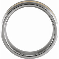 Tungsten Band with Gold Meteorite Style Inlay