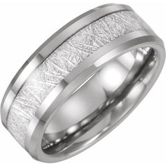 Tungsten Band with Meteorite Style Inlay