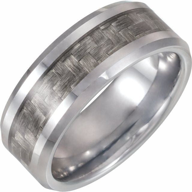 Tungsten Band with a Carbon Fiber Inlay