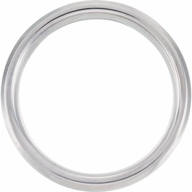 Tungsten Grooved Band with Blue Enamel