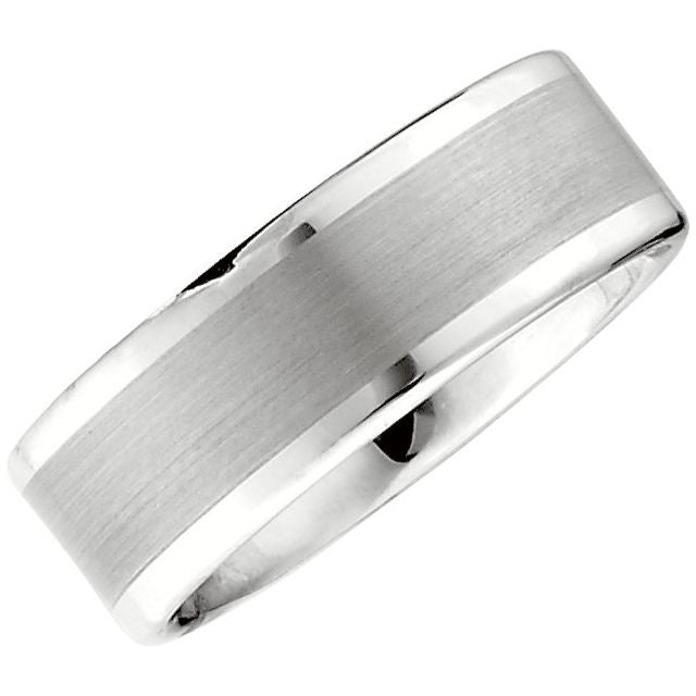 White Tungsten 8mm Band