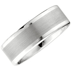 White Tungsten 8mm Band