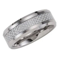Tungsten and Carbon Fiber 8mm Beveled-Edge Band