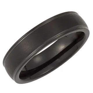 Black Tungsten 6 mm Grooved Band