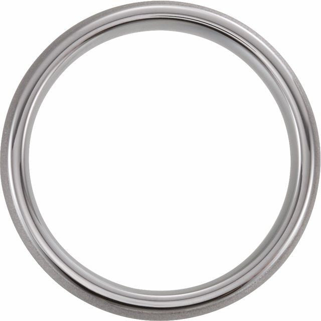 Tungsten 6mm Rounded Edge Domed Sandblasted Band