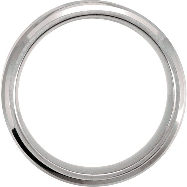 Tungsten 8mm Beveled-Edge Band with a Satin Center