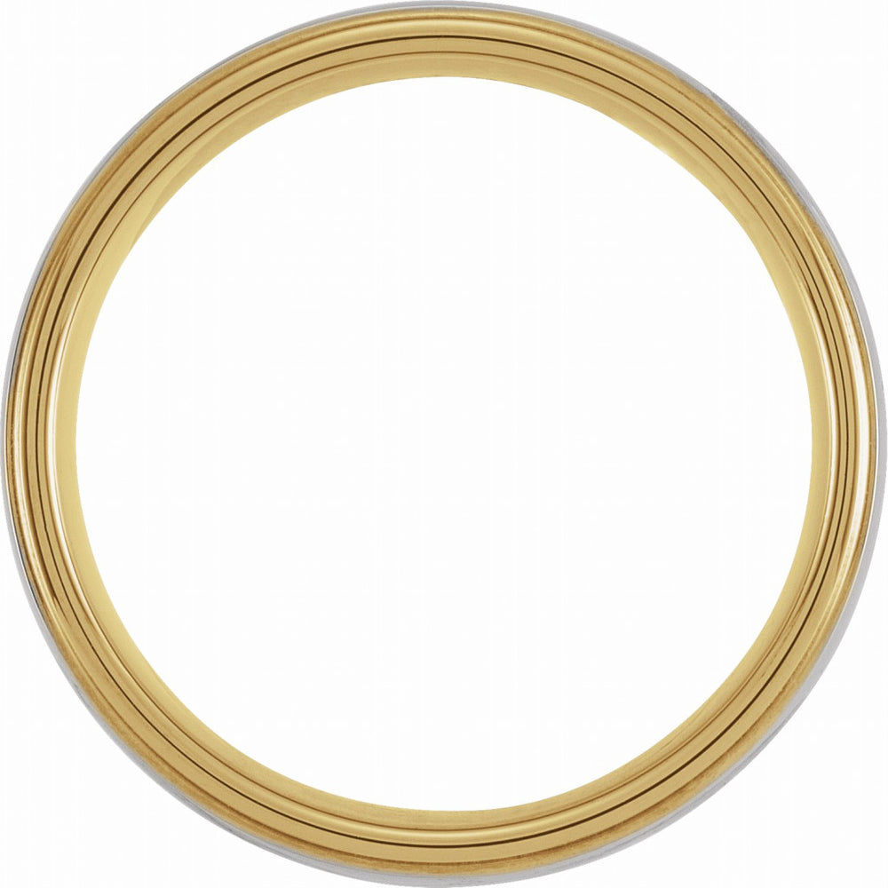 18K Yellow Gold PVD Tungsten 6mm Flat Edge Band