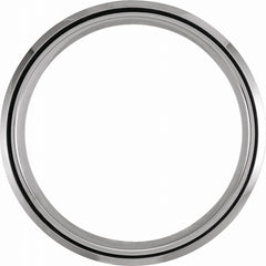 White PVD Tungsten 8mm Grooved Beveled-Edge Band with a Matte Fi
