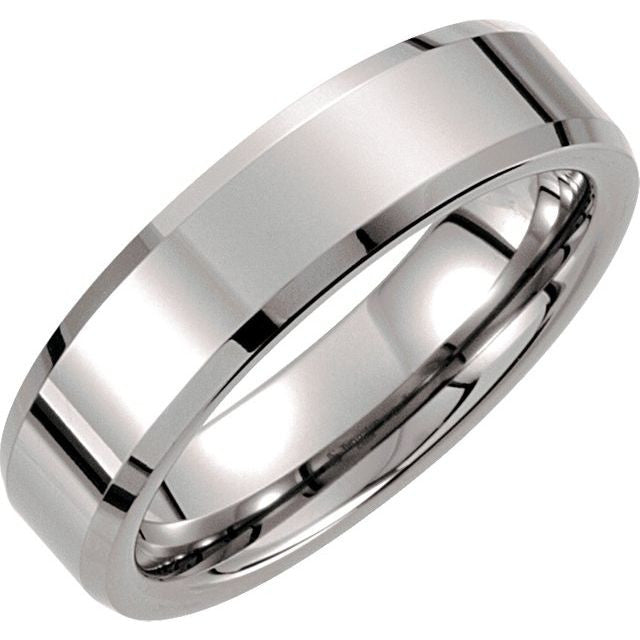 Tungsten 6mm Beveled-Edge Band