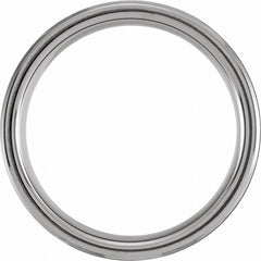 Blue PVD Tungsten 7mm Grooved Beveled-Edge Band