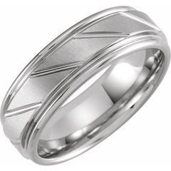 Tungsten 7mm Grooved Band with a Satin Finish