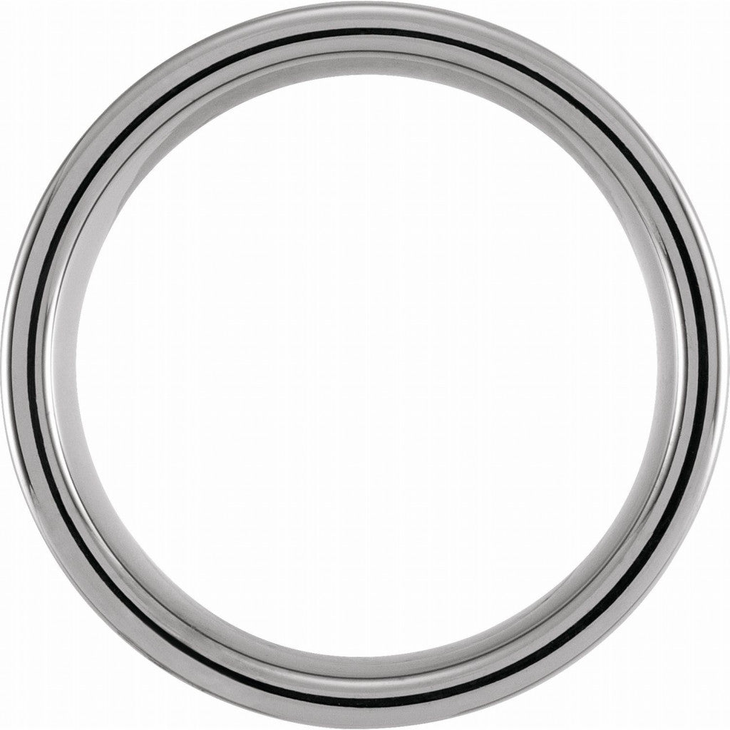 Tungsten 8mm Grooved Band with a Hammer Finish