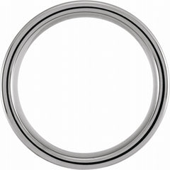 Tungsten 8mm Grooved Band with a Hammer Finish