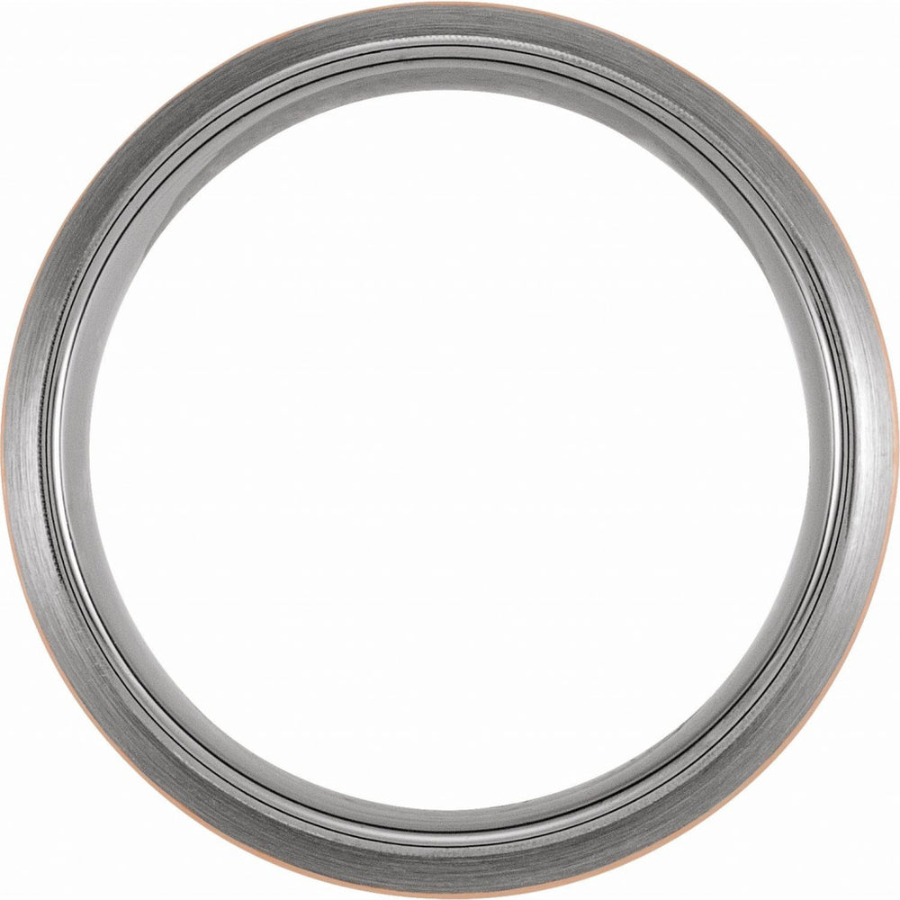 18K Rose Gold PVD Tungsten 8mm Half Round Band
