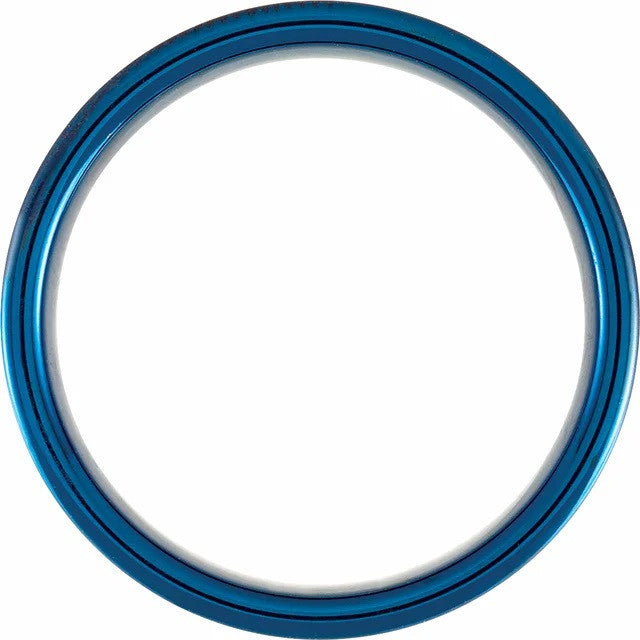 Blue PVD Tungsten 6 mm Grooved Band