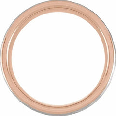 18K Rose Gold PVD Tungsten 8mm Grooved Band