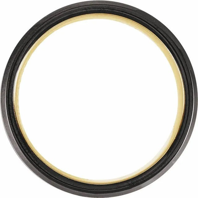18K Yellow Gold and Black PVD Tungsten 7mm Grooved Band