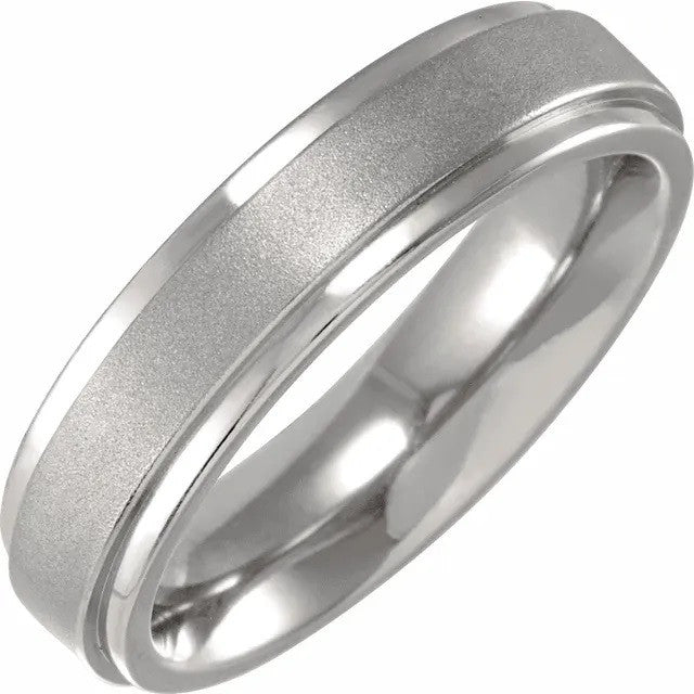 Titanium 5 mm Raised Flat Oxidized Band
