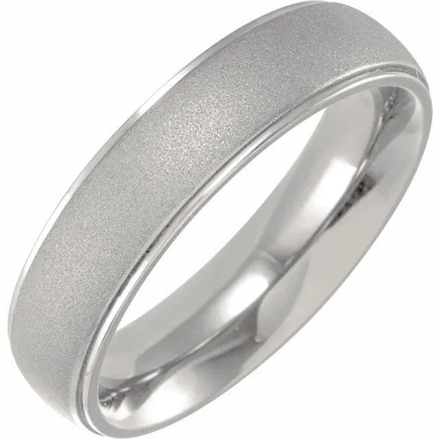 Titanium 5 mm Ridged Oxidized Center Domed Band