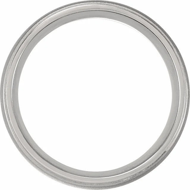Titanium 5 mm Ridged Oxidized Center Domed Band