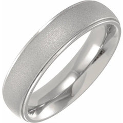 Titanium 5 mm Ridged Oxidized Center Domed Band