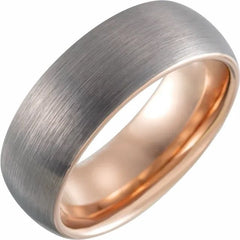 Band with 18K Rose Gold PVD and Satin Finish