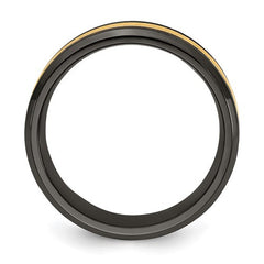 Black Zirconium with Yellow IP-plated Center 8mm Band