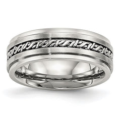 Stainless Steel Brushed and Polished Braided 7mm Band