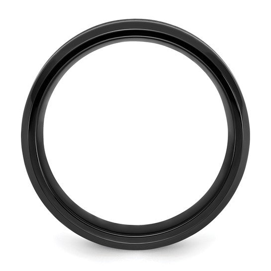 Titanium Polished Black IP-plated Brushed Center 8mm Band