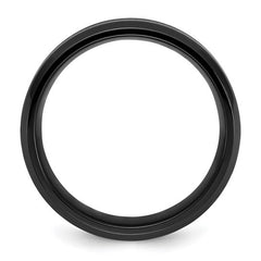Titanium Polished Black IP-plated Brushed Center 8mm Band