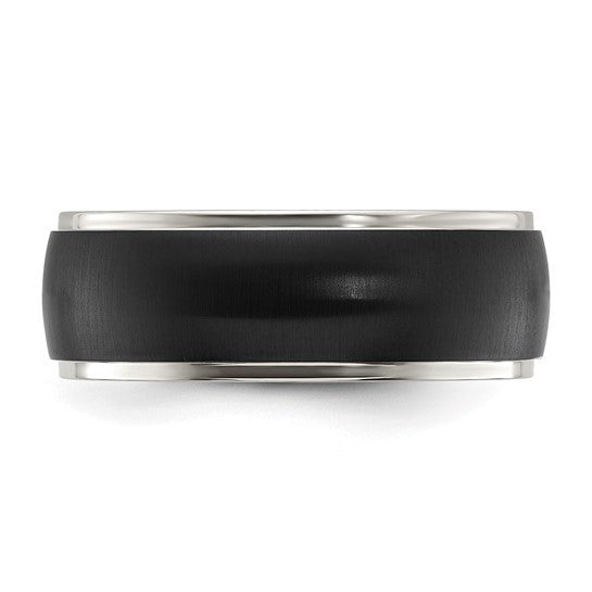 Titanium Polished with Brushed Black IP-plated Center 8mm Band