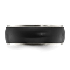Titanium Polished with Brushed Black IP-plated Center 8mm Band