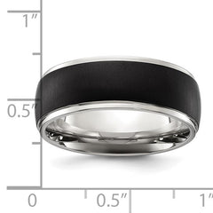 Titanium Polished with Brushed Black IP-plated Center 8mm Band