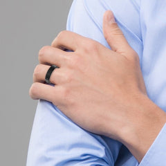 Titanium Polished Black IP-plated Grooved 6mm Band