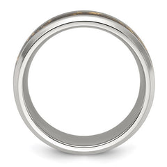 Titanium Polished with Black and Gold Foil Inlay 8mm Band
