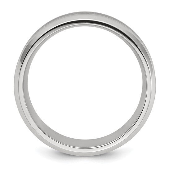 Titanium Polished with Brushed Center 8mm Band