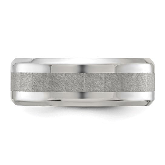 Titanium Polished with Brushed Center 8mm Band