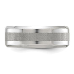 Titanium Polished with Brushed Center 8mm Band