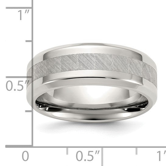 Titanium Polished with Brushed Center 8mm Band