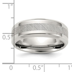 Titanium Polished with Brushed Center 8mm Band