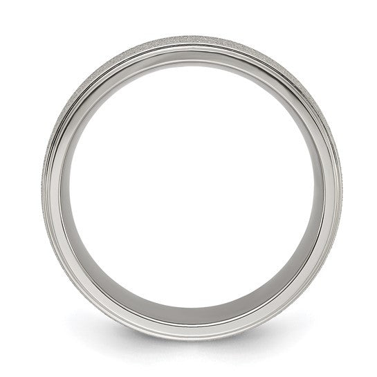 Titanium Polished Laser-cut Center 8mm Band
