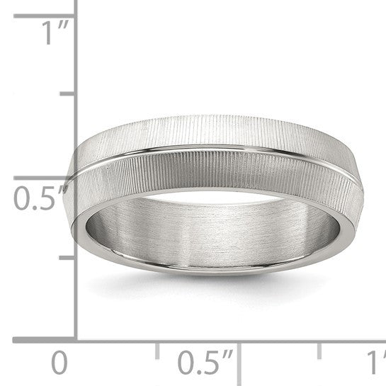 Titanium Polished and Textured 6mm Band