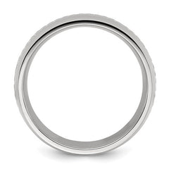 Titanium Polished with Curb Chain Inlay 7mm Band