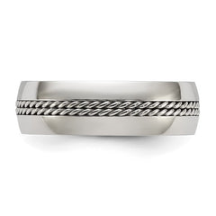 Titanium Polished with Curb Chain Inlay 7mm Band