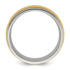 Titanium Polished with Brushed Yellow IP-plated Center 8mm Band